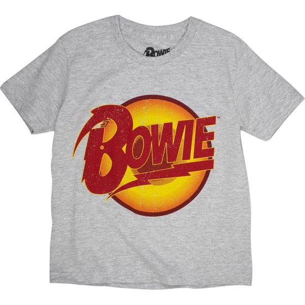 David Bowie - Maglietta Logo "Diamond Dogs"" Per Bambini RO792 (128) (Grigio Screziato)"-image