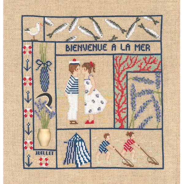 Le Bonheur Des Dames Kit Punto Croce Contato "Welcome July"", 21X23Cm, Fai Da Te"-image