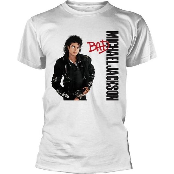 Michael Jackson - Maglietta "Bad"" Per Uomo/Donna Unisex RO5467 (S) (Bianco)"-image