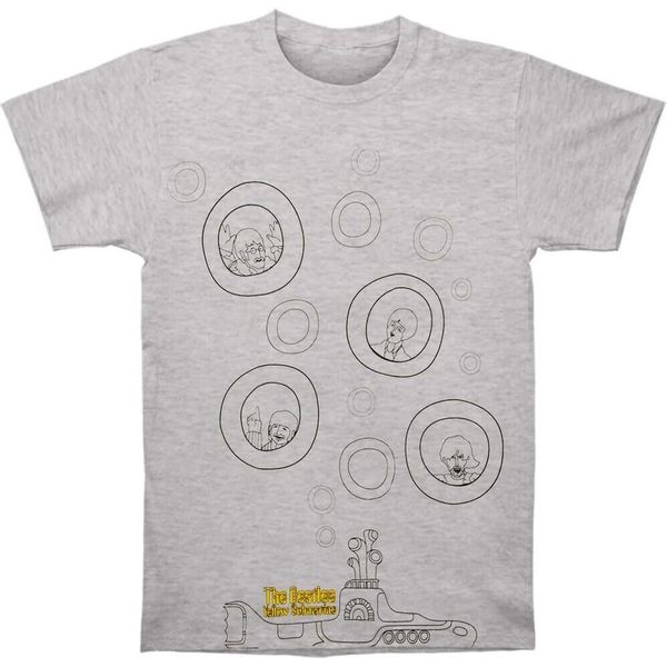 The Beatles - Maglietta Uomo/Donna Unisex RO200 (S) (Grigio Screziato)-image