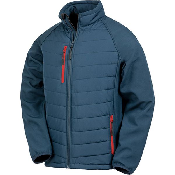 Result Giacca Softshell Da Uomo Compass Foderata PC3326 (2XL) (Blu Navy/Rosso)-image