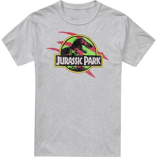 Jurassic Park - Maglietta "Truck"" Da Uomo TV2139 (M) (Grigio Screziato)"-image