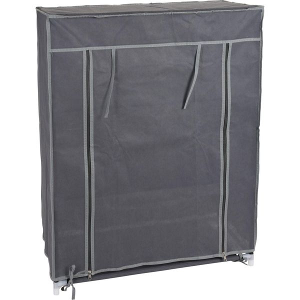 Excellent Houseware Mobiletto A 3 Ripiani, Poliestere, 60X30X80 Cm, Grigio-image