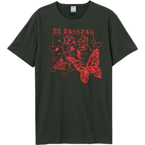 Amplified - Maglietta "Line Art Butterfly"" Per Uomo/Donna Unisex GD1059 (Xs) (Charcoal)"-image