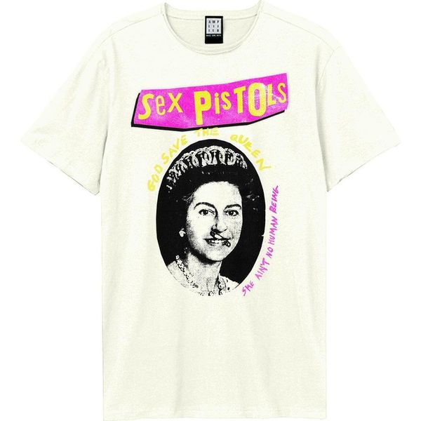 Amplified - Maglietta Logo "God Save The Queen"" Per Uomo/Donna Unisex GD1053 (3XL) (Bianco Antico)"-image