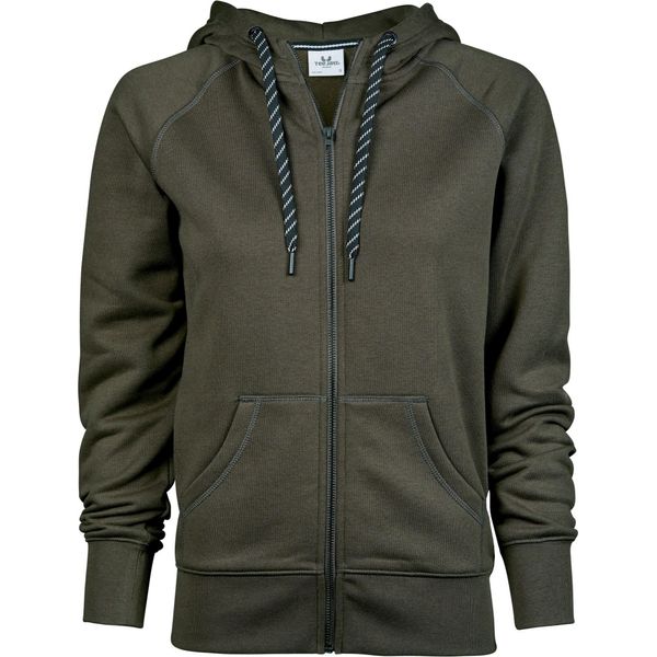 Tee Jays Donna Felpa Con Cappuccio / Giacca Con Cappuccio Con Zip A Tutta Lunghezza BC3320 (M) (Verde Intenso)-image