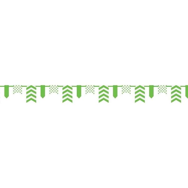 Unique Party - Bandiere A Pois E Chevron, Carta SG23605 (365,76 Cm) (Lime/Bianco)-image