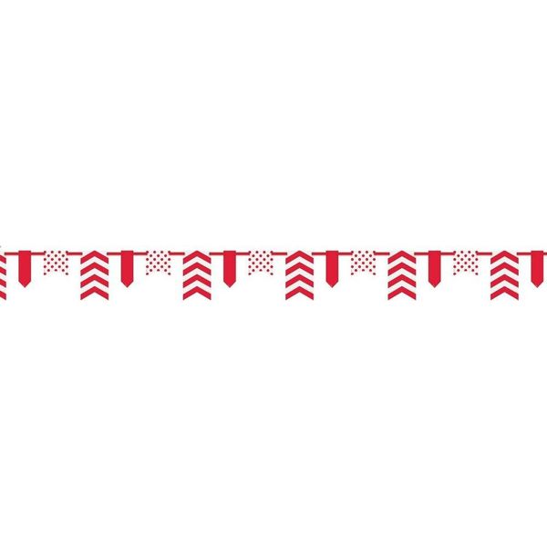 Unique Party - Pois E Chevron - Bandiere, Carta SG23605 (365,76 Cm) (Rosso/Bianco)-image