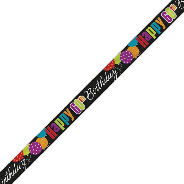 Unique Party - Bandiera "Cheer"", 60° Compleanno - Foil SG24143 (Taglia Unica) (Colorato)"-image