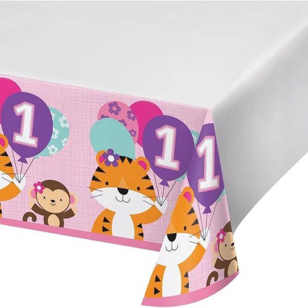 Creative Party - Con Bordo - Tovaglia Per Festa "One Is Fun"" - Plastica SG25123 (Taglia Unica) (Bianco/Colorato)"-image