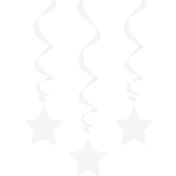 Unique Party - Stella - Decorazione Da Appendere 3-Pack - Carta SG24994 (Taglia Unica) (Bianco)-image