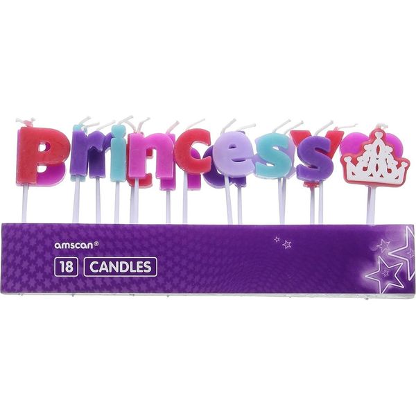 Amscan - Principessa - Scegliere Le Candele 18-Pack - Cera SG25037 (Taglia Unica) (Colorato)-image