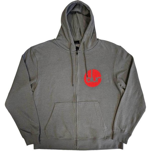 Blur - Felpa Con Cappuccio Con Zip A Tutta Lunghezza Per Uomo/Donna Unisex RO5585 (M) (Grigio)-image