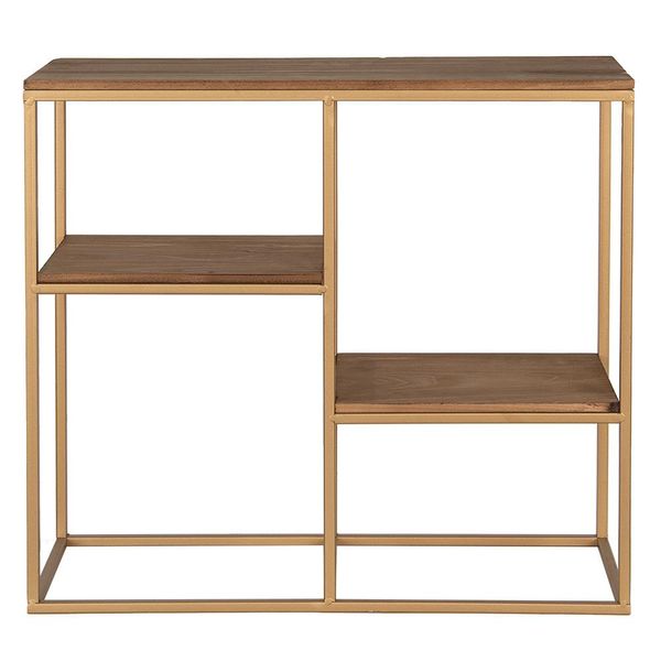 Clayre & Eef Mensola Da Parete 49 Cm In Legno Marrone Dorato-image