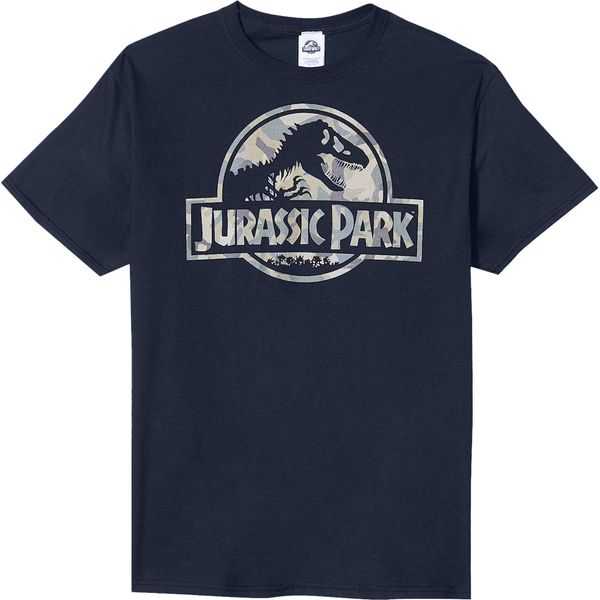 Jurassic Park - Maglietta Logo Da Uomo TV2181 (Xl) (Blu Navy)-image
