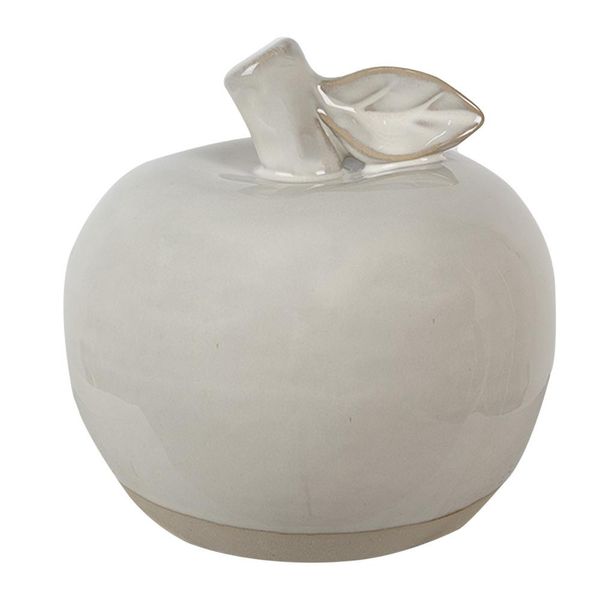 Clayre & Eef Decorazione Mela 10 Cm Porcellana Beige-image