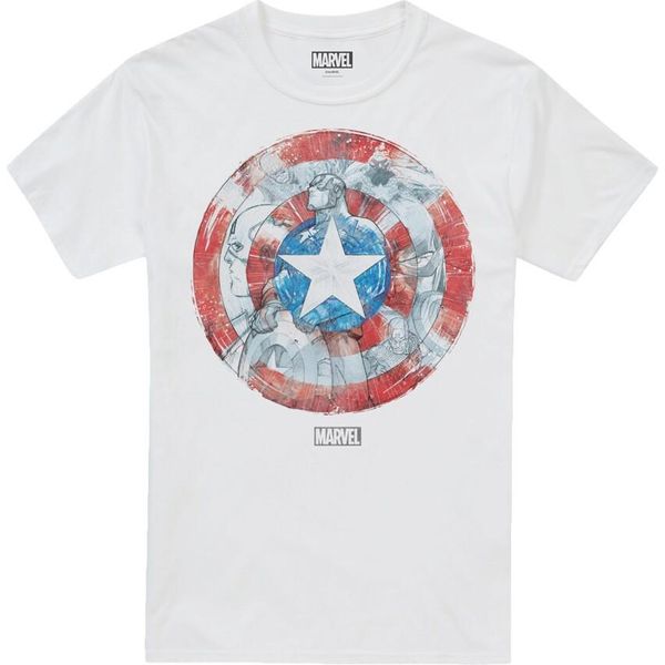 Captain America - Maglietta "Shield"" Da Uomo TV2237 (M) (Bianco)"-image