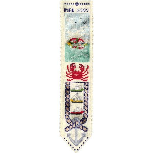 Segnalibro Le Bonheur Des Dames Kit Punto Croce Contato "Mare"", 5X20Cm"-image