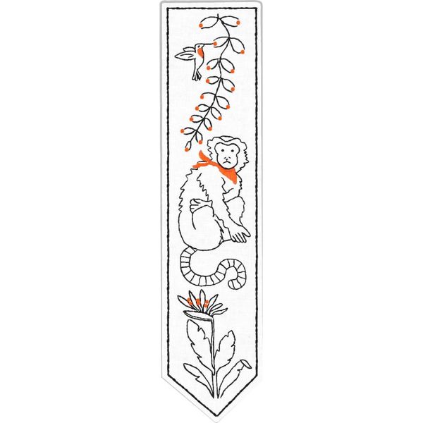 Segnalibro Le Bonheur Des Dames Kit Punto Freestyle Timbrato "Scimmia"", 5X20Cm"-image