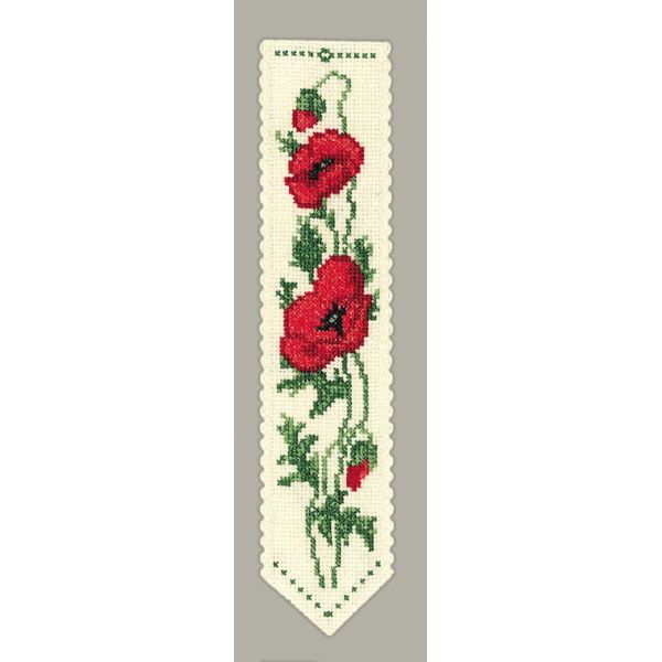Segnalibro Le Bonheur Des Dames Kit Punto Croce Contato "Papaveri"", 5X20Cm"-image