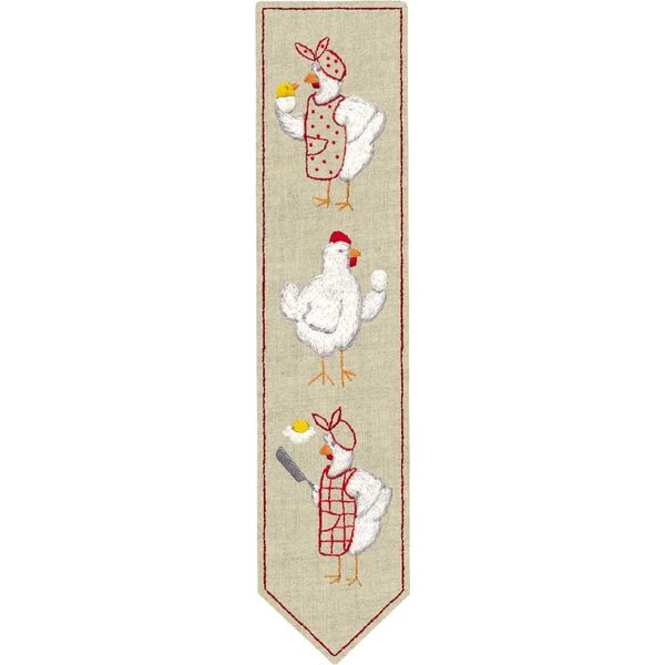 Segnalibro Le Bonheur Des Dames Kit Punto Freestyle Timbrato "Polli"", 5X20Cm"-image