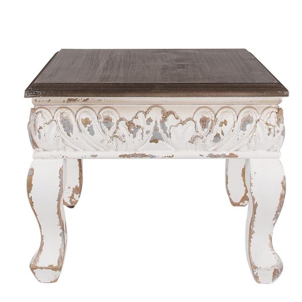 Tavolino Clayre & Eef 40X40X33 Cm Legno Bianco Marrone-image