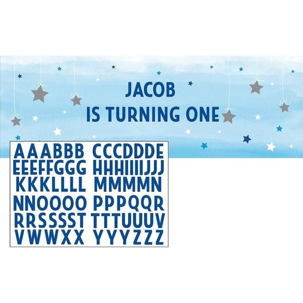 Creative Party - "Gigante"" - Striscione Con Adesivi ""Twinkle Little Star"", Compleanno - Plastica Robusta SG26093 (Taglia Unica) (Blu)"-image