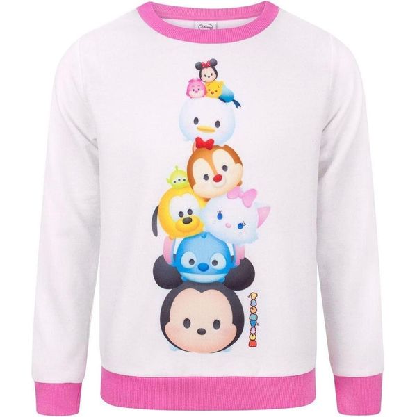 Tsum Tsum - Felpa Per Bambine NS7245 (146-152) (Bianco/Rosa)-image