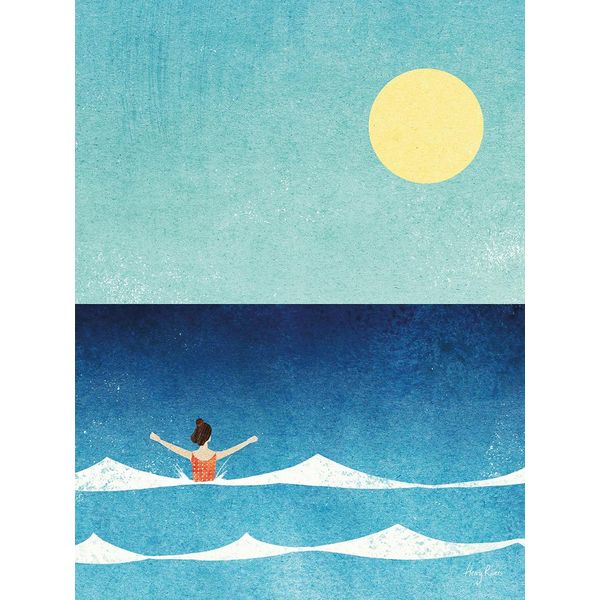 Henry Rivers - Leinwanddruck "Sea Swim"" PM7206 (40 Cm X 30 Cm) (Blau)"-image