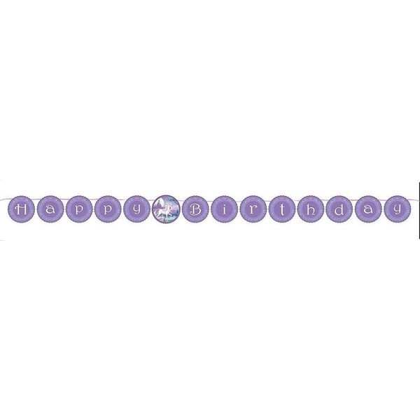 Creative Party - Unicorno - Bandiera, Buon Compleanno - Carta SG26381 (Taglia Unica) (Viola)-image