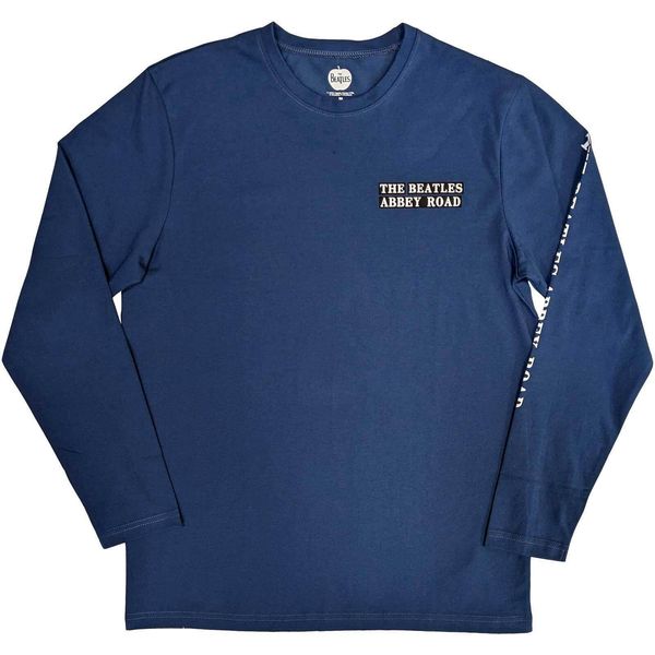 The Beatles - Maglietta "Abbey Road"" Per Uomo/Donna Unisex Manica Lunga RO8245 (Xl) (Blu Denim)"-image