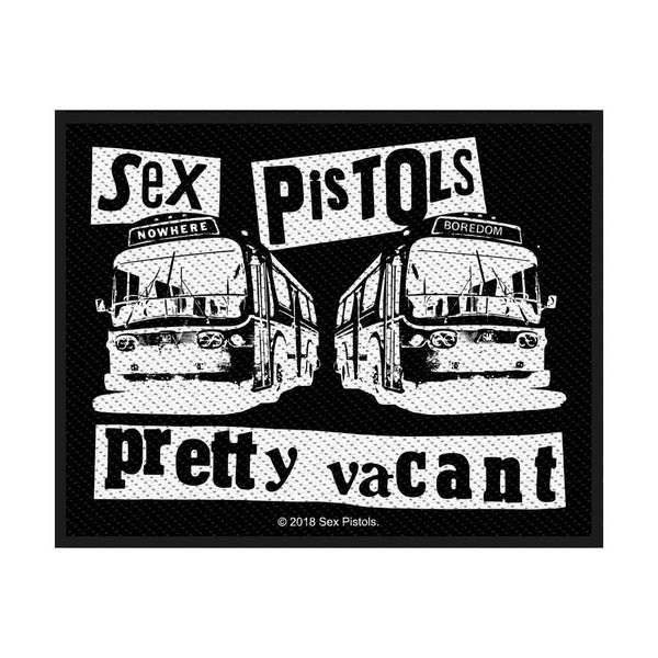 Sex Pistols - Taglia Standard - Toppa "Pretty Vacant"" - Poliestere RO8380 (Taglia Unica) (Nero/Bianco)"-image