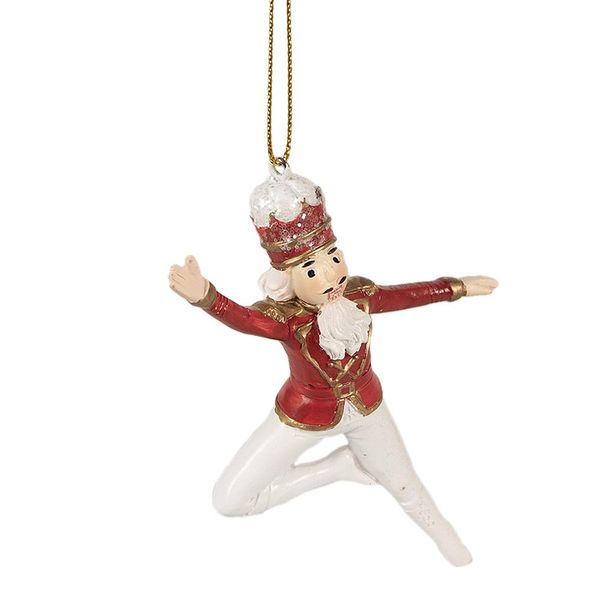 Clayre & Eef Schiaccianoci Pendente 11 Cm Rosso Bianco In Poliresina-image