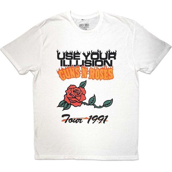 Guns N Roses - Maglietta "Use Your Illusion Tour 1991"" Per Uomo/Donna Unisex RO8548 (Xxl) (Bianco)"-image