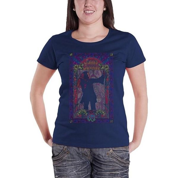 Janis Joplin - T-Shirt Da Donna RO8507 (S) (Blu Marino)-image