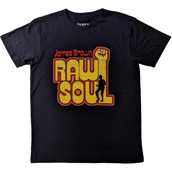 James Brown - Maglietta "Raw Soul"" Per Uomo/Donna Unisex RO8725 (L) (Nero)"-image