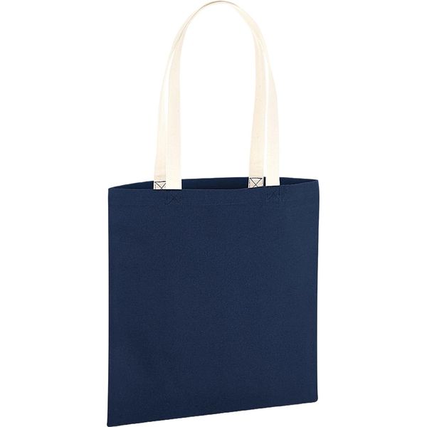 Westford Mill - Borsa "Earthaware Organic Bag For Life"", Contrasto BC5488 (Taglia Unica) (Blu Scuro/Naturale)"-image
