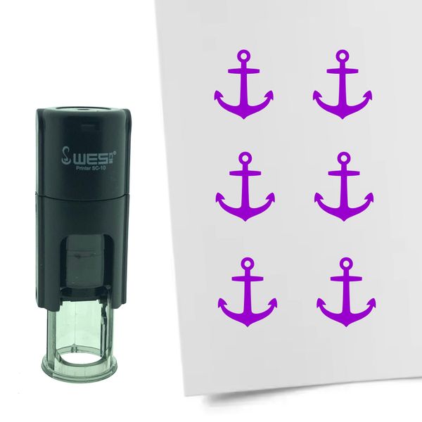 Timbro Combicraft Ancora 10 Mm Rotondo - Inchiostro Viola-image