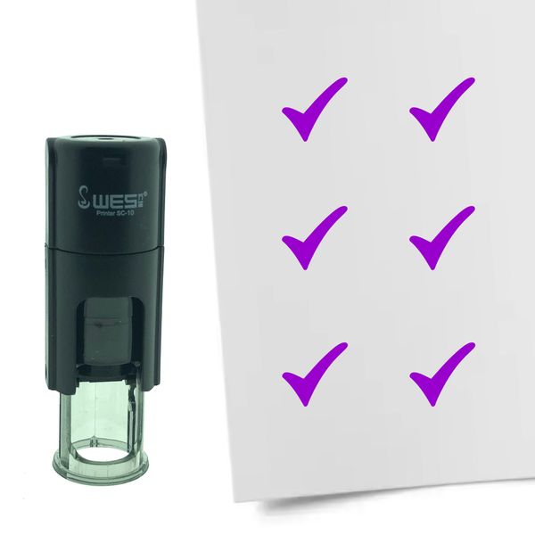 Timbro Combicraft Checkmark Rotondo Da 10 Mm - Inchiostro Viola-image