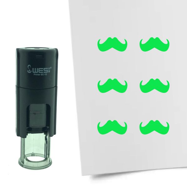 Timbro Combicraft Moustache Rotondo Da 10 Mm - Inchiostro Verde-image