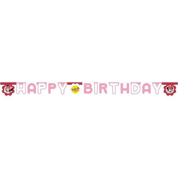 Disney - Lettere - Bandiera, Buon Compleanno - Plastica, Carta, Cartone SG26504 (Taglia Unica) (Rosa/Rosso/Giallo)-image
