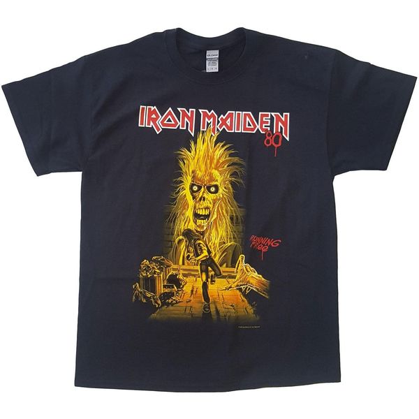 Iron Maiden - Maglietta "Running Free"" Per Uomo/Donna Unisex RO1933 (Xl) (Nero)"-image