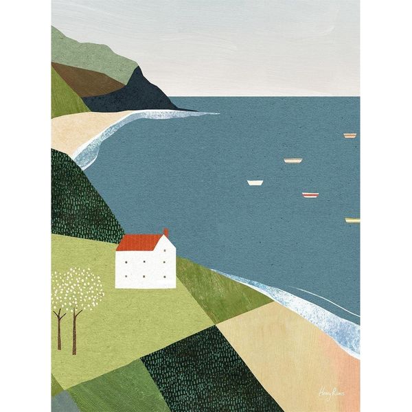 Henry Rivers - Leinwanddruck "Casa Sulla Scogliera"" PM6437 (40 Cm X 30 Cm) (GrüN/Blau)"-image
