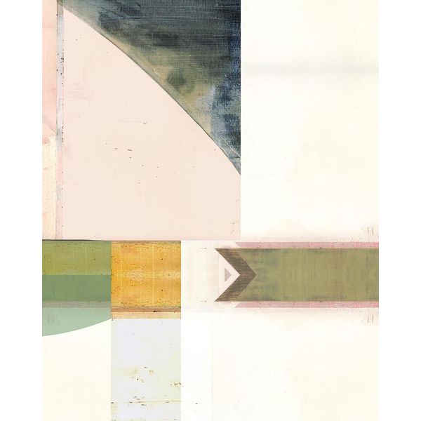 Cartissi - Stampa Su Tela "Rosa Bianco Verde Astratto I"" PM6561 (80 Cm X 60 Cm) (Rosa/Verde/Bianco)"-image