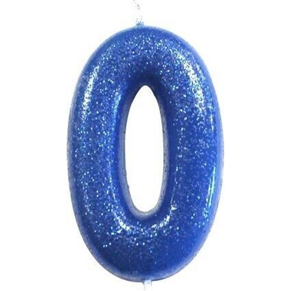 Anniversary House - Metallic - Candele "Numero 0"", Compleanno - Cera SG27096 (Taglia Unica) (Blu)"-image