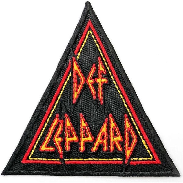Def Leppard - Triangle - Iron-On Patch Logo RO6420 (Taglia Unica) (Nero/Rosso/Giallo)-image