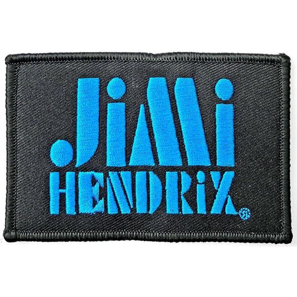 Jimi Hendrix - Stencil - Iron-On Patch Logo RO6502 (Taglia Unica) (Nero/Blu)-image