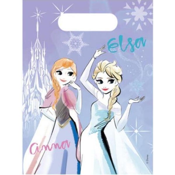 Frozen - Sacchetti Glitterati Per Feste Confezione Da 6 SG27286 (Taglia Unica) (Colorato)-image