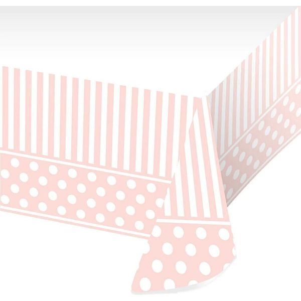 Creative Party - Con Bordo - Tovaglia Per Feste, Plastica SG26646 (Taglia Unica) (Rosa/Bianco)-image
