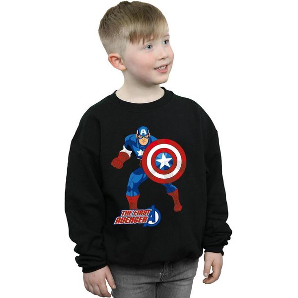 Captain America - Felpa "Il Primo Vendicatore"" Per Ragazzi BI359 (128) (Schwarz)"-image